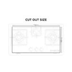 Nasgas DG-GN3 226 DG-GN3-226 Glass Top Fully Tempered Gas Hob