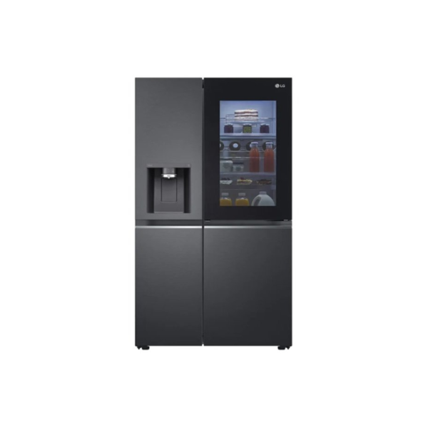 LG Side By Side Refrigerator 617 L InstaView LINEAR Cooling™ Matte Black Color Model- GRX267CQES | 1 Year Full 10 Year Compressor Warranty.