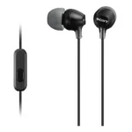 Sony MDREX15AP In-Ear Earbud Headphones with Mic, Black (MDREX15AP/B)