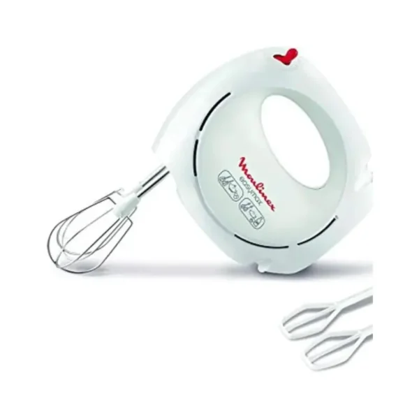 Moulinex HM250127 200 Watts Easy Max White Plastic/Stainless Steel Hand Mixer