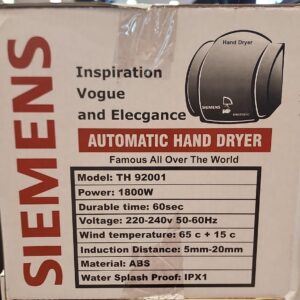 Siemens TH 92001 Metal Body Hand Dryer