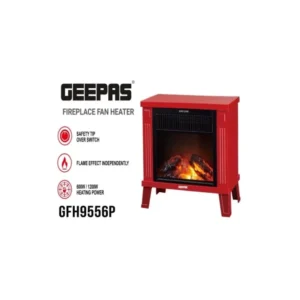 Geepas GFH9556P Fireplace Fan Heater