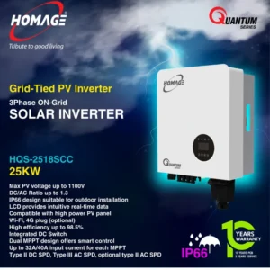 Homage HQS-2518SCC Grid-Tied PV Inverter 3 Phase ON-Grid Solar Inverter