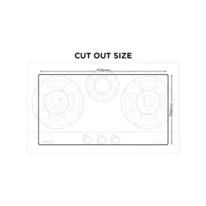 Nasgas GD-145 BK With FFD Executive Series Gas Hob
