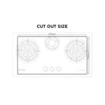 Nasgas DG-1428SS Non Magnetic Steel Top Gas Hob
