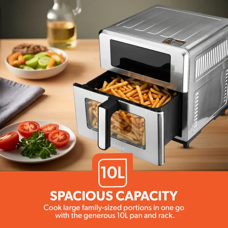 Geepas GAF37546 10 Liter Digital Double Heating Air Fryer Geepas GAF37546 10 Liter Digital Double Heating Air Fryer