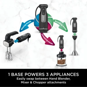 Ninja CI100 700ML 3-in-1 Hand Blender, Mixer & Chopper