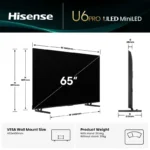Hisense 65U6Q 65 Inch ULED Mini LED 4K QLED TV